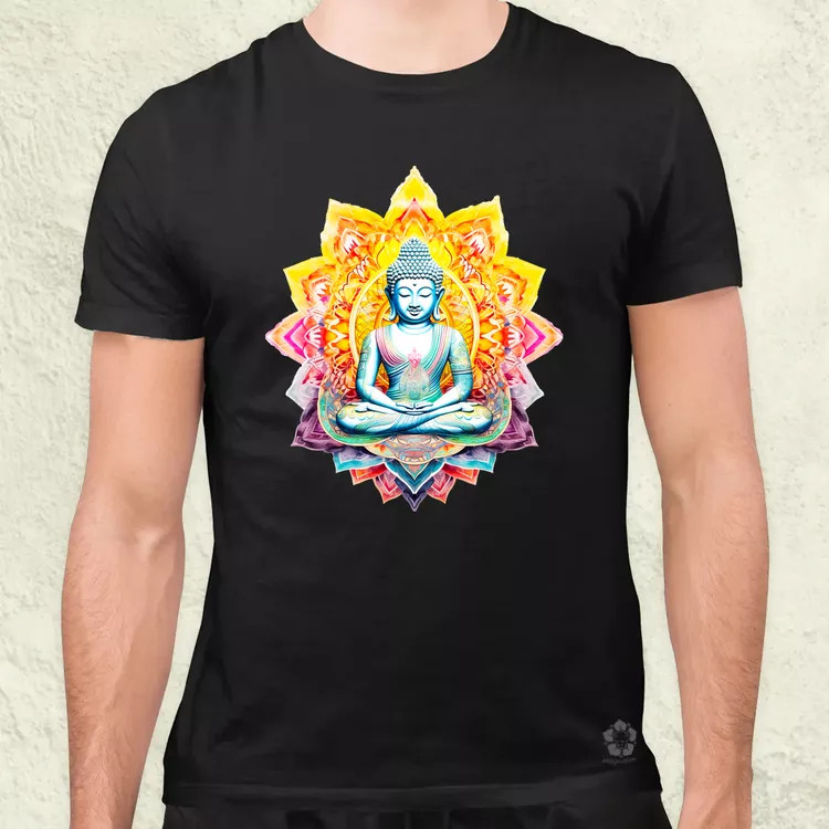 Pszichedelikus Buddha v3 férfi póló