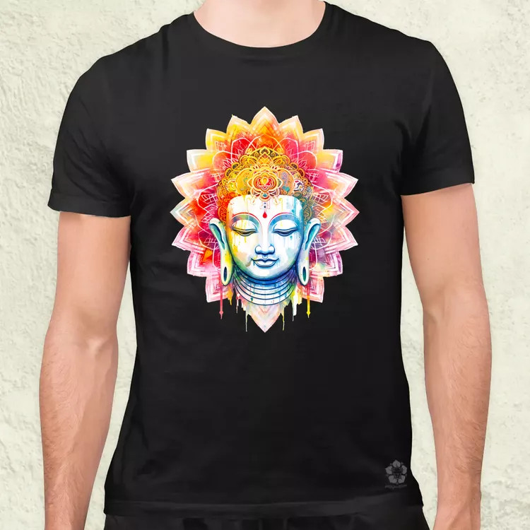 Pszichedelikus Buddha v5 férfi póló