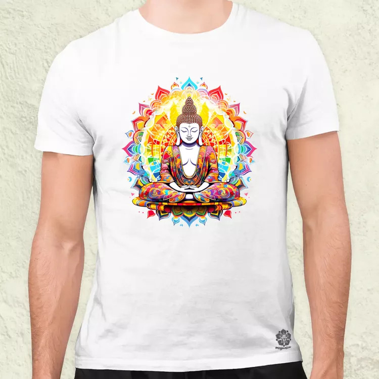 Pszichedelikus Buddha v9 férfi póló