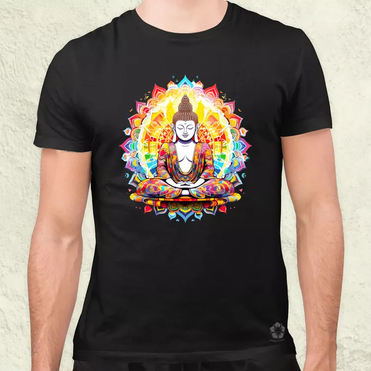 Pszichedelikus Buddha v9 férfi póló