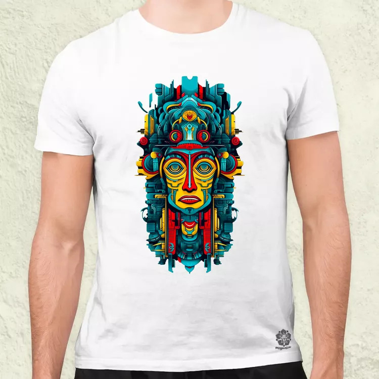 Pszichedelikus totem maszk v1 férfi póló