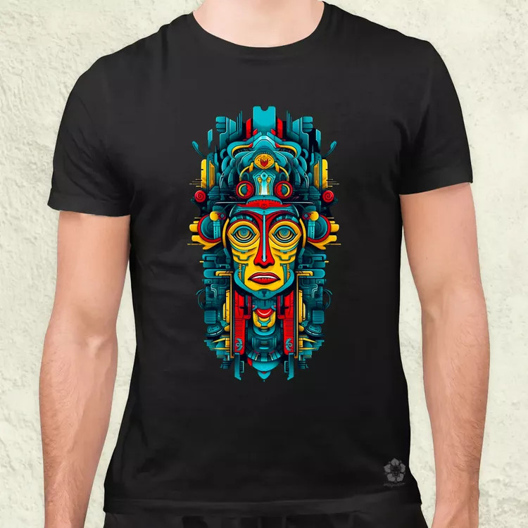 Pszichedelikus totem maszk v1 férfi póló