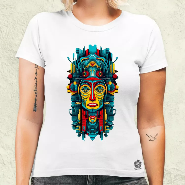 Pszichedelikus totem maszk v1 női póló