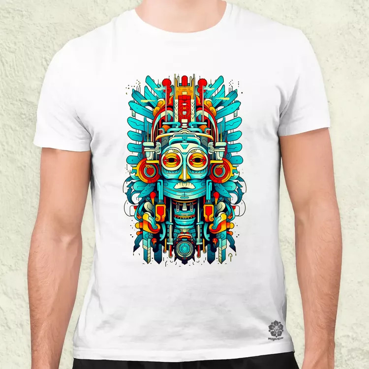 Pszichedelikus totem maszk v2 férfi póló