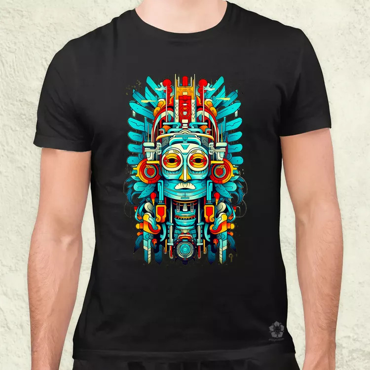 Pszichedelikus totem maszk v2 férfi póló