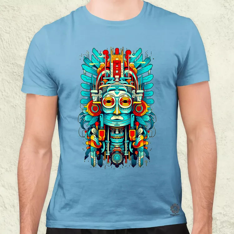 Pszichedelikus totem maszk v2 férfi póló