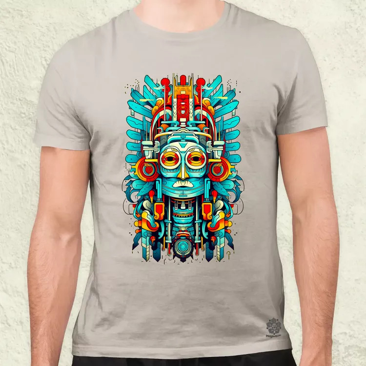 Pszichedelikus totem maszk v2 férfi póló