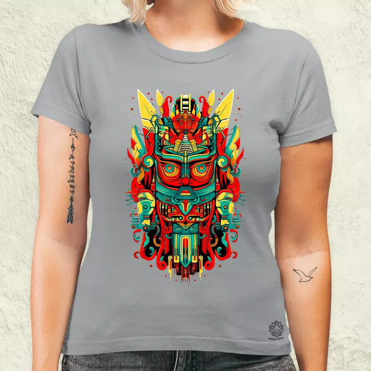 Pszichedelikus totem maszk v3 női póló