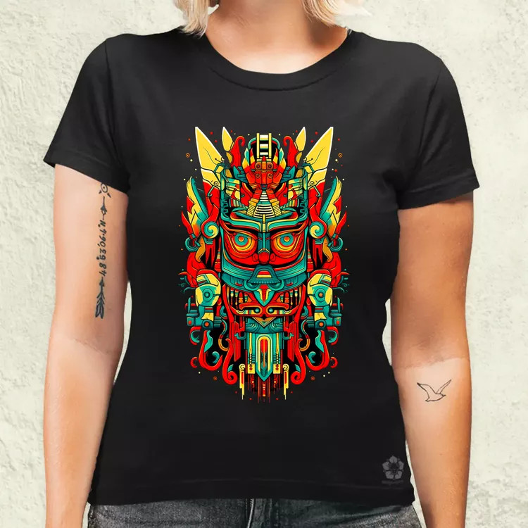 Pszichedelikus totem maszk v3 női póló