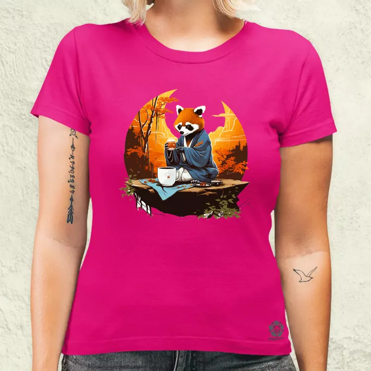 Vörös panda teázik v4 női póló
