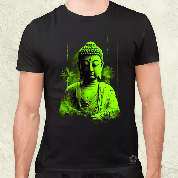 Zöld Buddha férfi póló