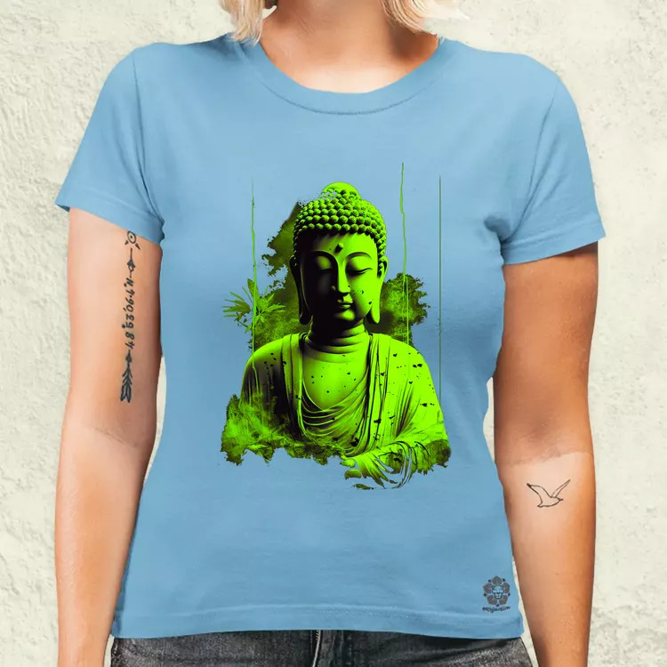 Zöld Buddha női póló