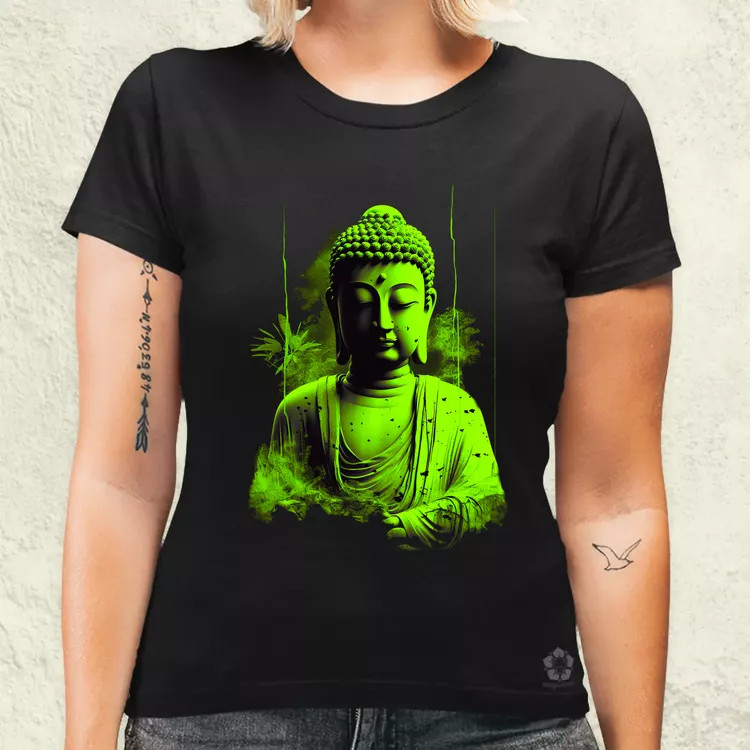 Zöld Buddha női póló