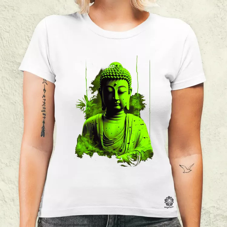 Zöld Buddha női póló