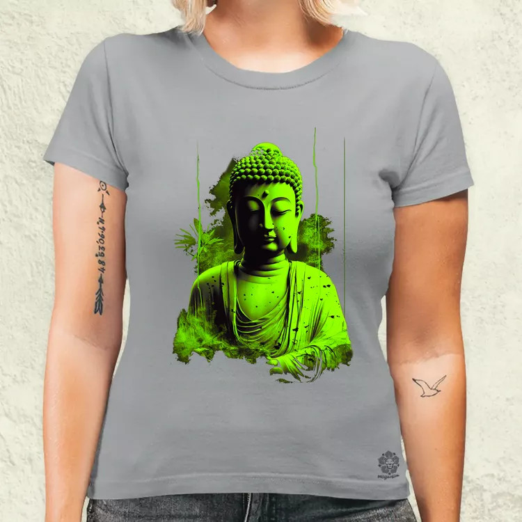 Zöld Buddha női póló