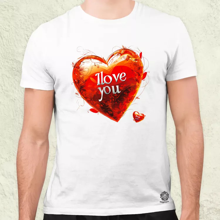 I love U v2 férfi póló