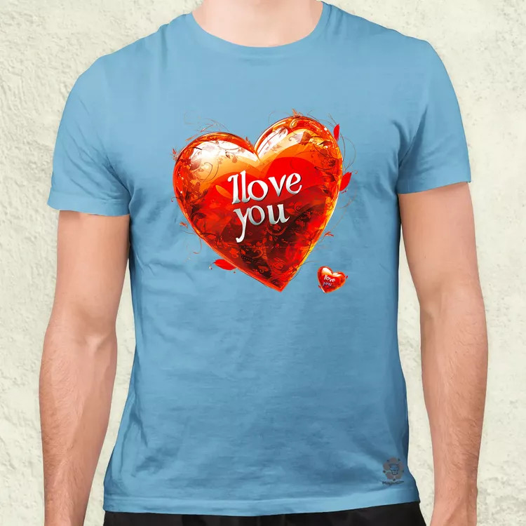 I love U v2 férfi póló
