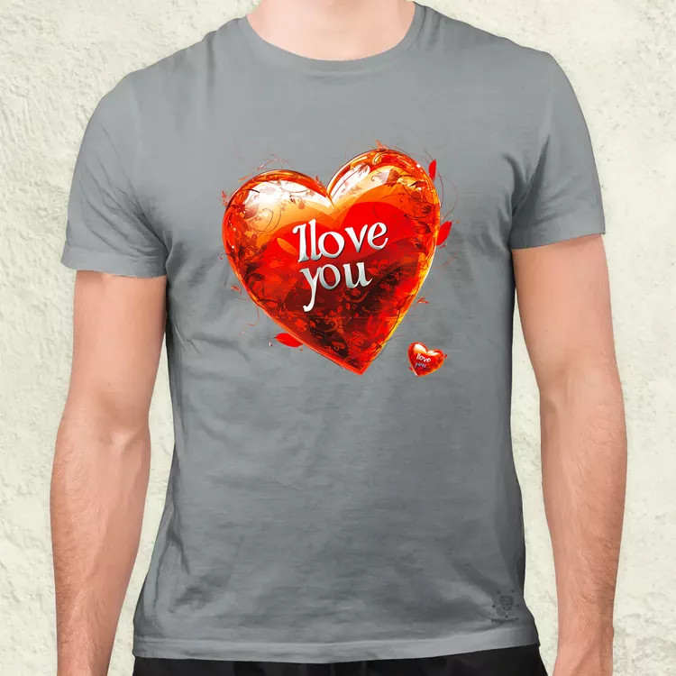 I love U v2 férfi póló