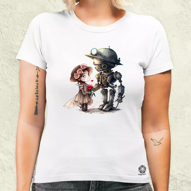 Steampunk szerelem v2 női póló