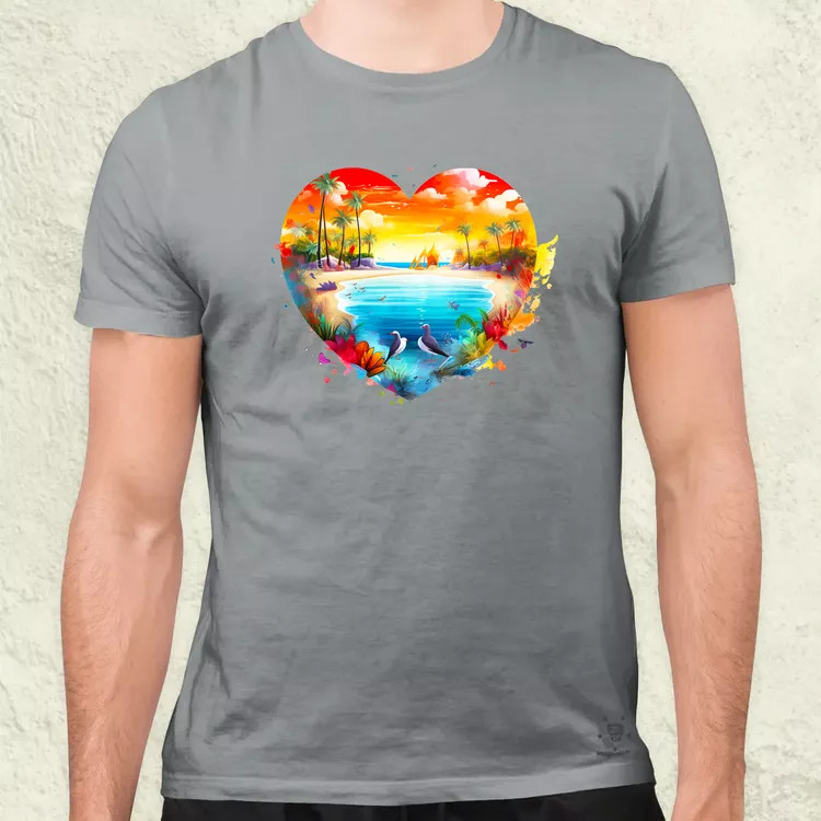 Strand szív v2 férfi póló