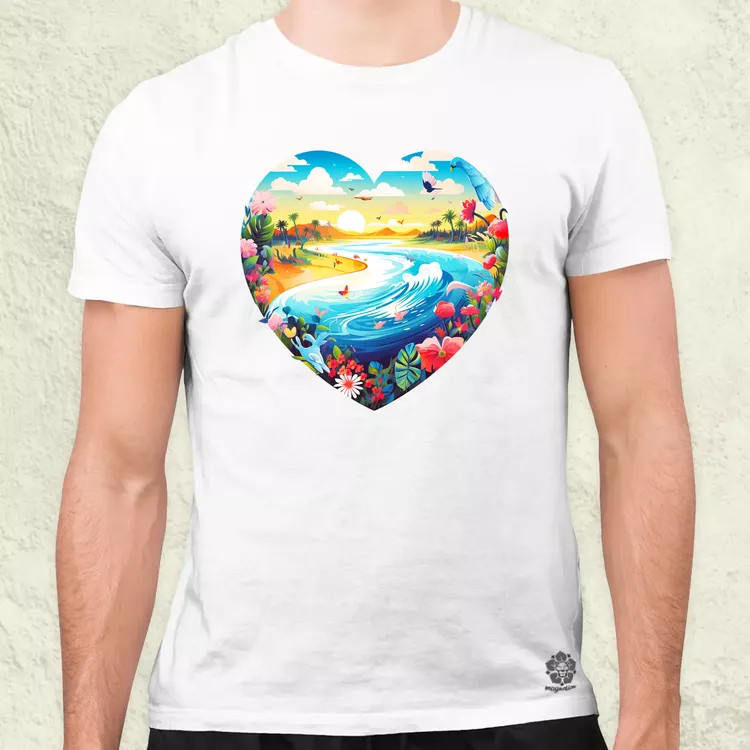 Strand szív v3 férfi póló