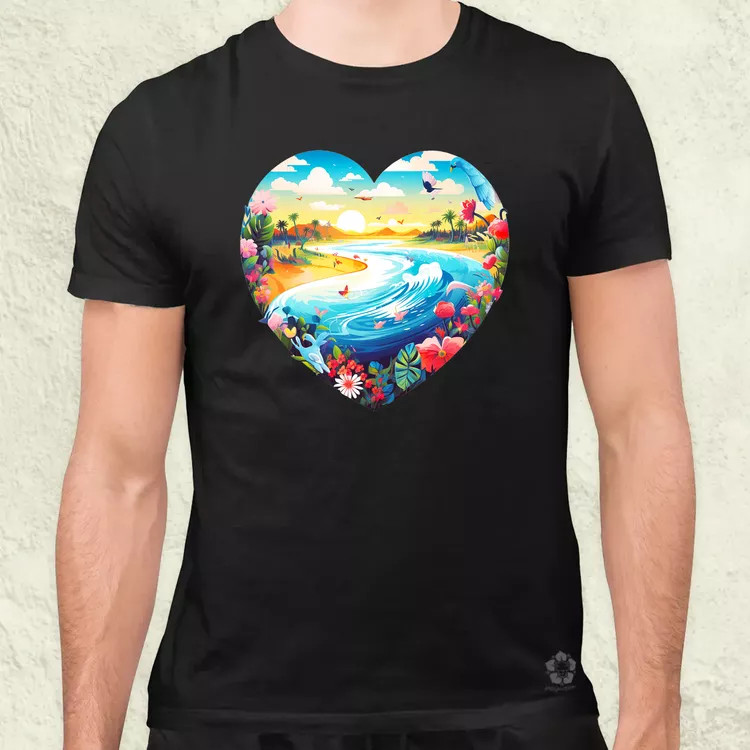 Strand szív v3 férfi póló