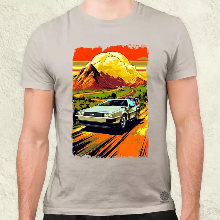 DeLorean DMC retró utazás v1 férfi póló