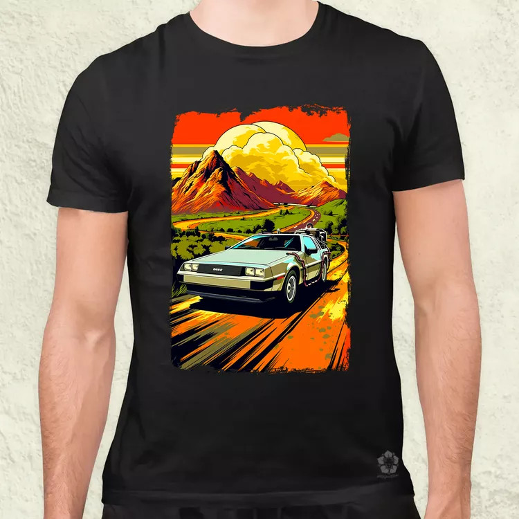DeLorean DMC retró utazás v1 férfi póló