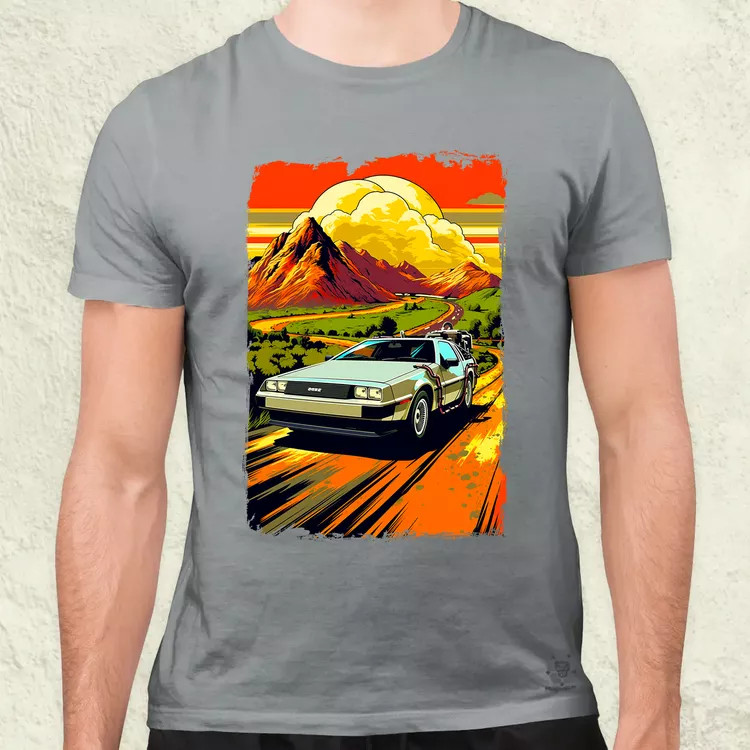 DeLorean DMC retró utazás v1 férfi póló