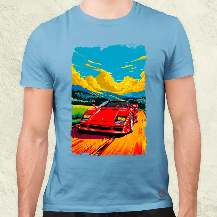 Ferrari F40 retró utazás v1 férfi póló