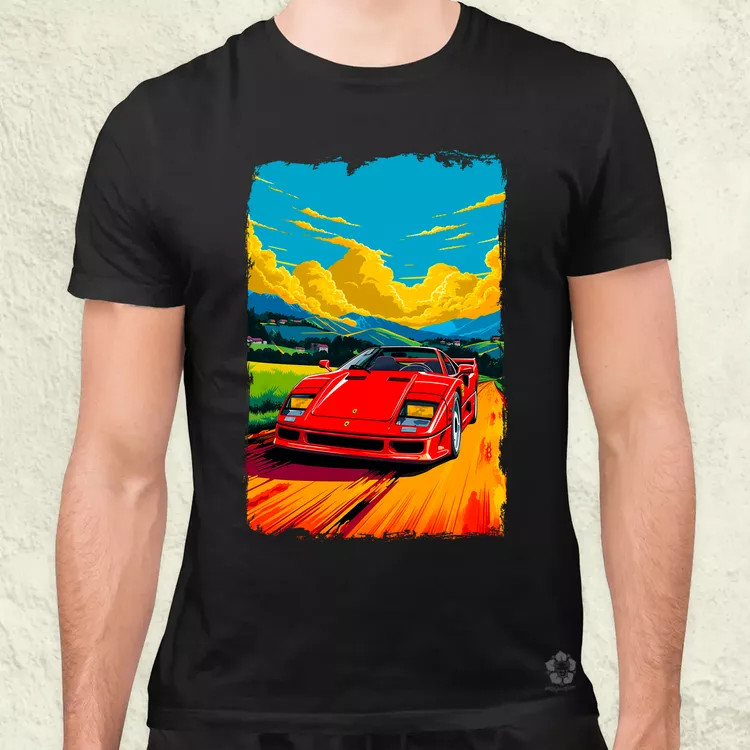 Ferrari F40 retró utazás v1 férfi póló