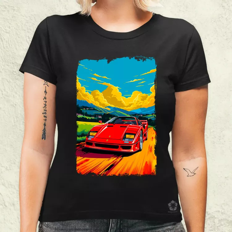 Ferrari F40 retró utazás v1 női póló