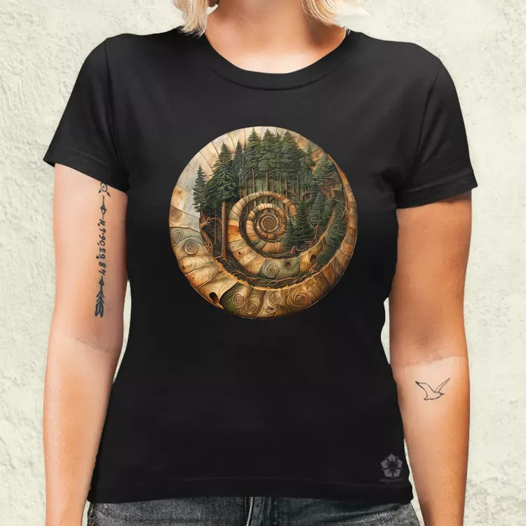 Fibonacci fákkal v3 női póló