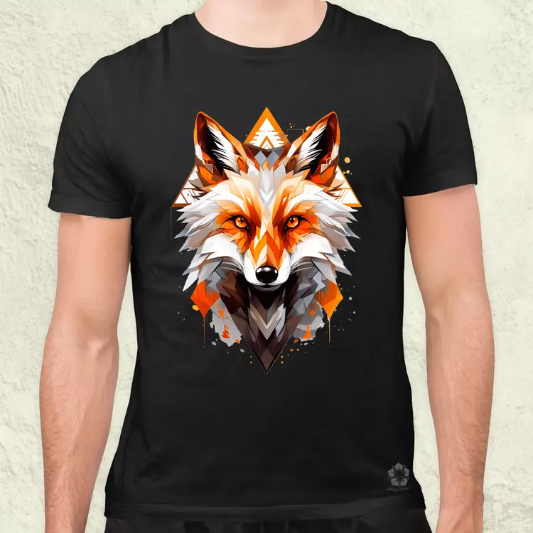 Geometrikus róka v2 férfi póló
