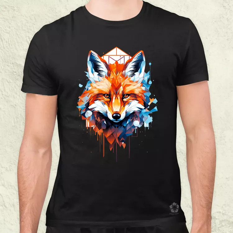 Geometrikus róka v3 férfi póló