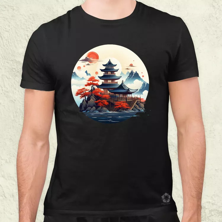 Japán szentély v1 férfi póló