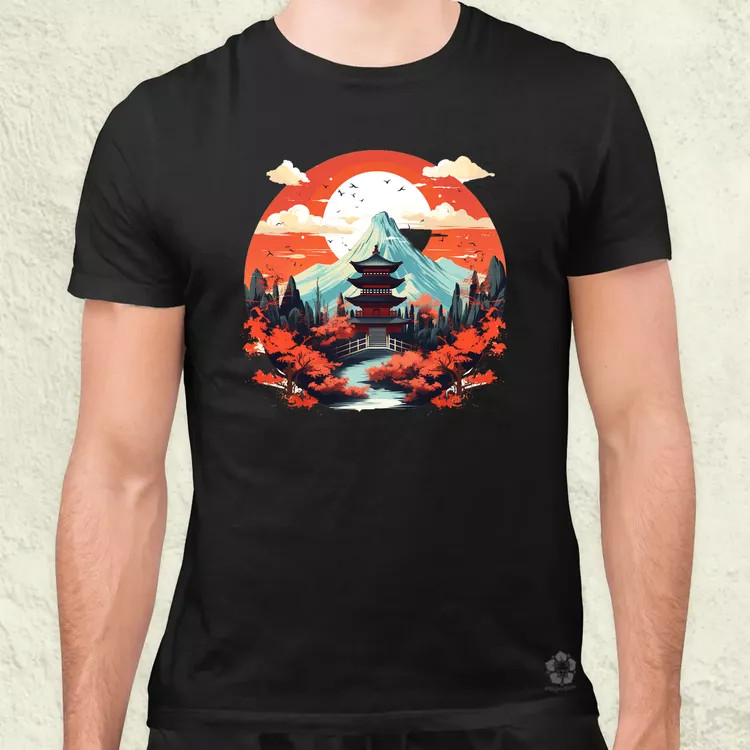 Japán szentély v2 férfi póló
