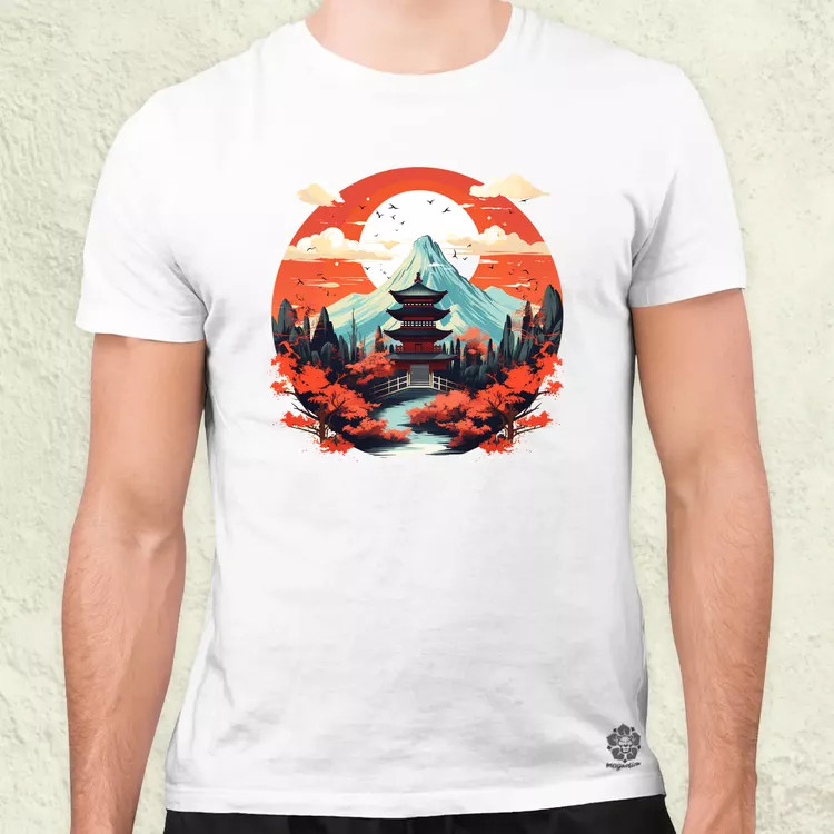 Japán szentély v2 férfi póló