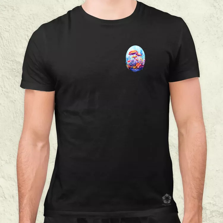 Kawaii varázsgomba zseb férfi póló