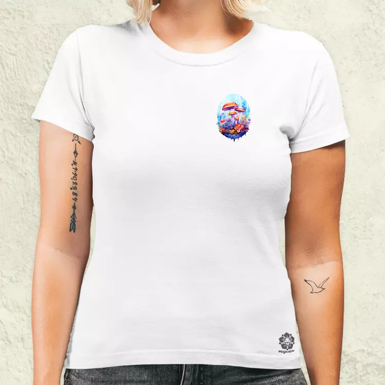 Kawaii varázsgomba zseb női póló