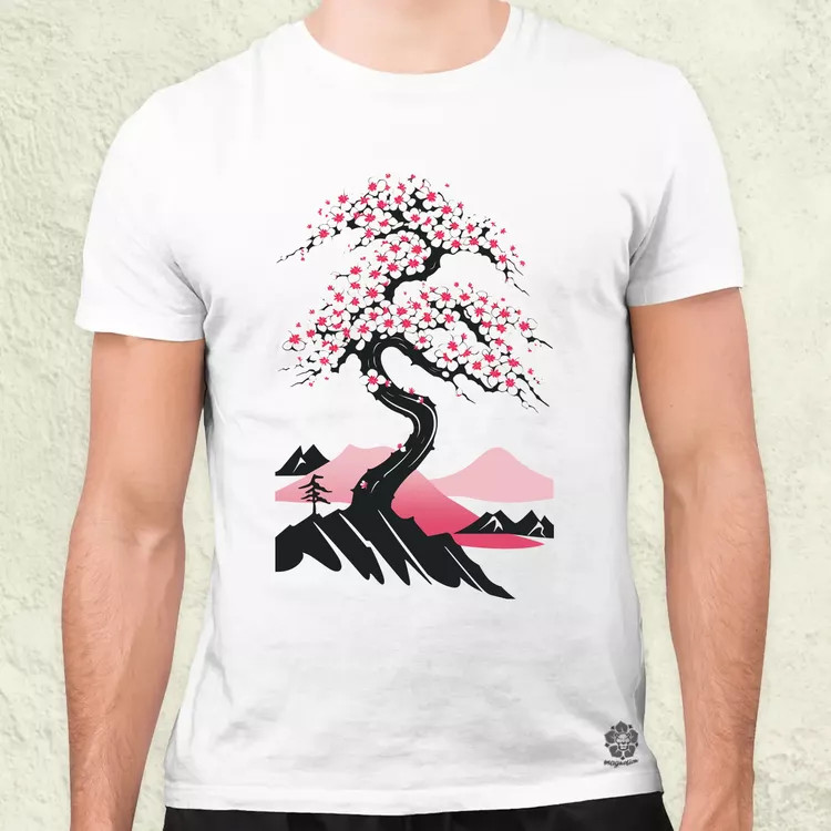 Minimalista sakura fa v4 férfi póló