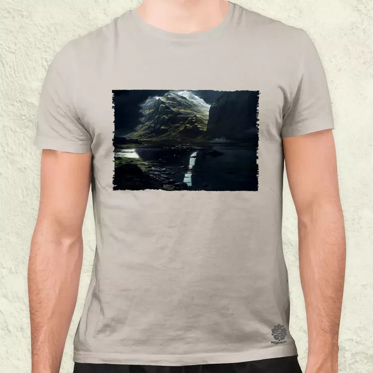 Pareidolia Ragnar skandináv táj fantázia v2 férfi póló