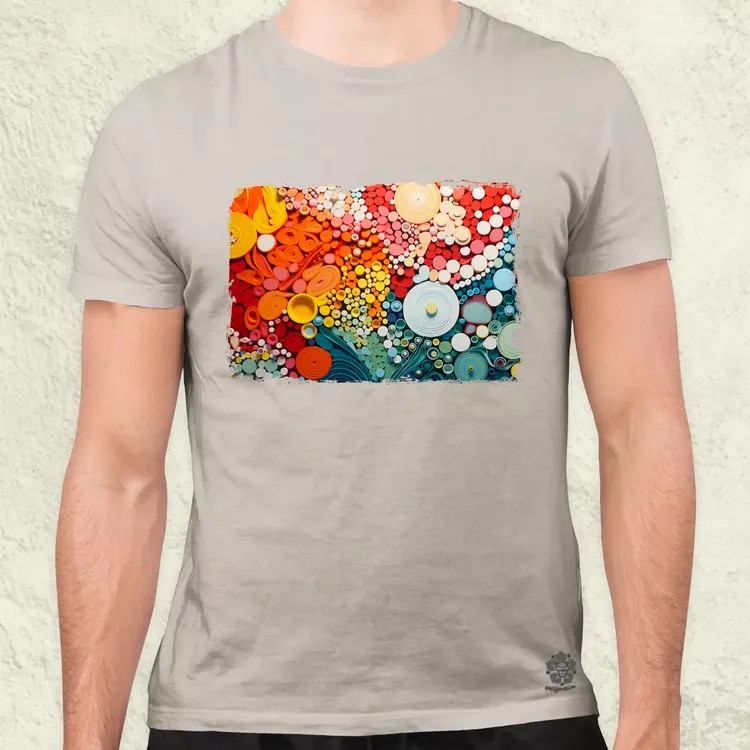 Pointillizmus Virágos rét férfi póló