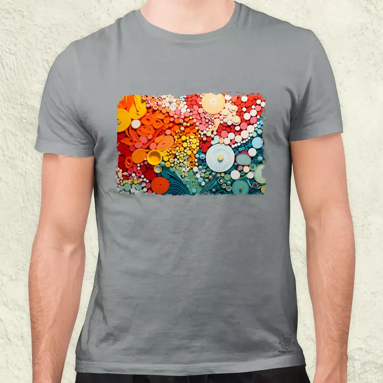 Pointillizmus Virágos rét férfi póló