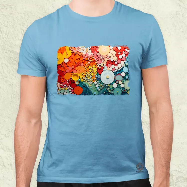 Pointillizmus Virágos rét férfi póló