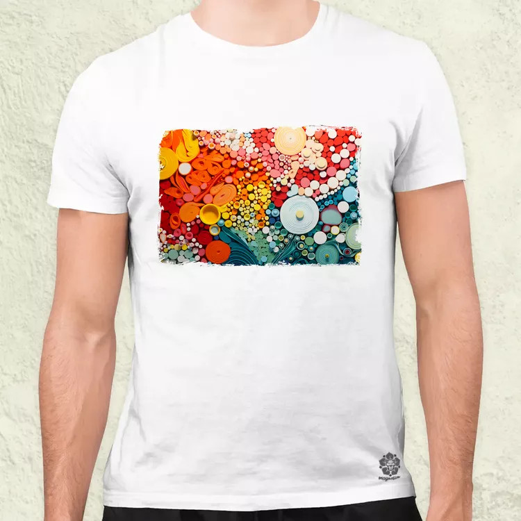 Pointillizmus Virágos rét férfi póló