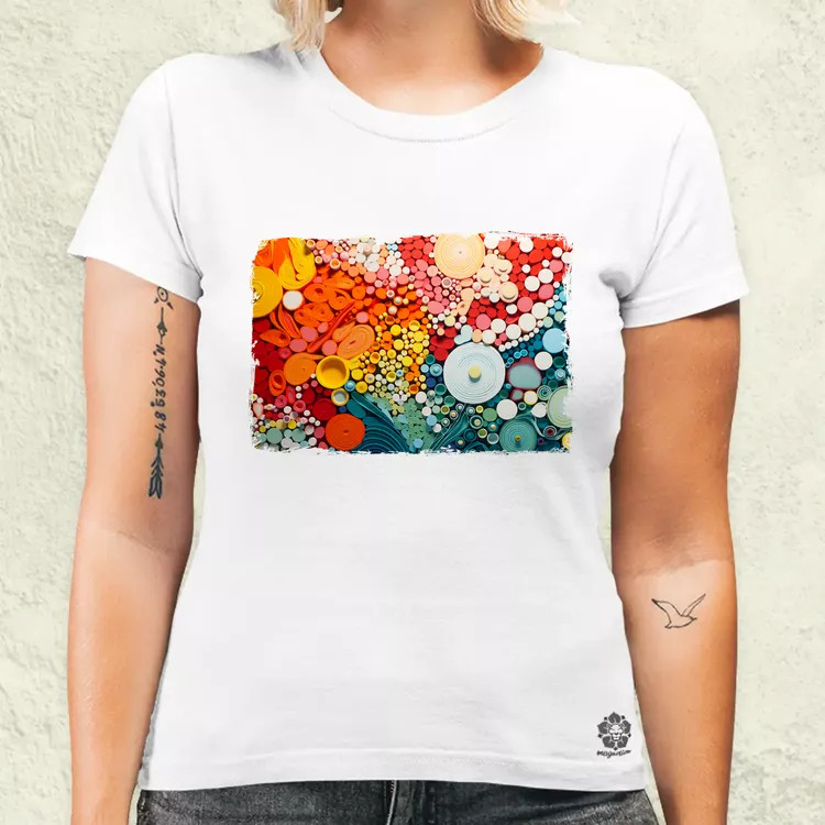 Pointillizmus Virágos rét női póló