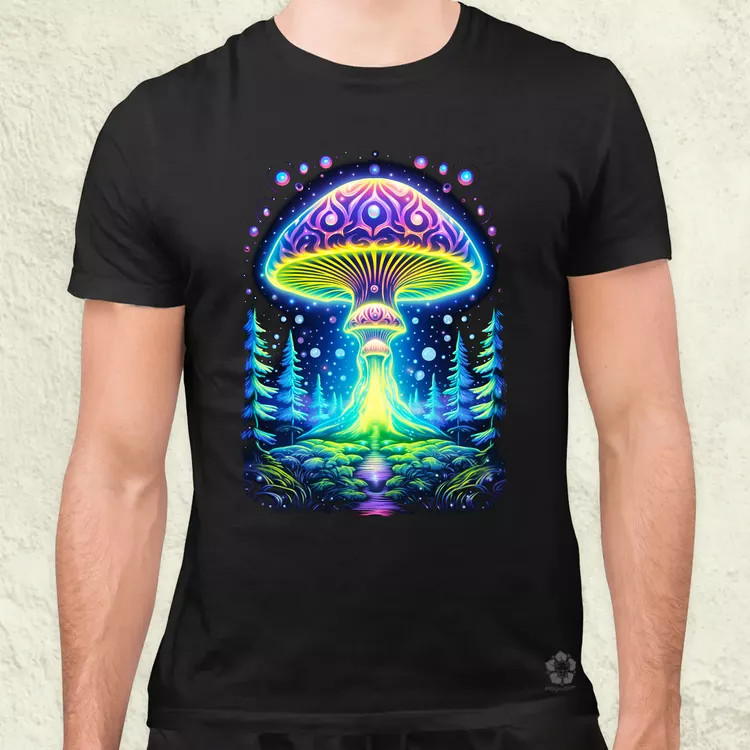 Pszichedelikus gomba UFO v1 férfi póló