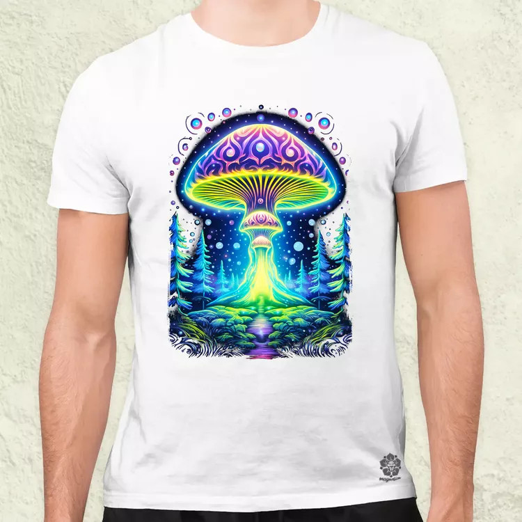 Pszichedelikus gomba UFO v1 férfi póló