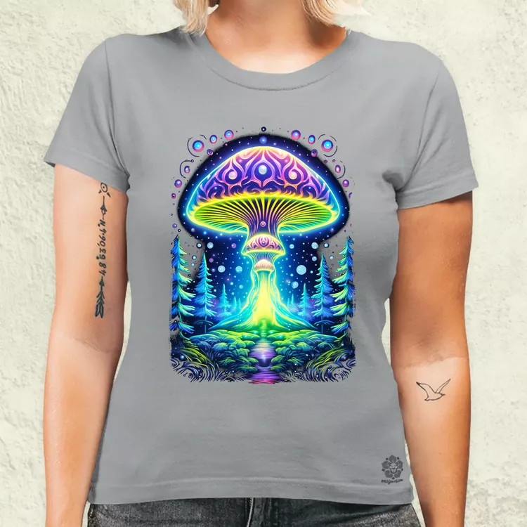 Pszichedelikus gomba UFO v1 női póló